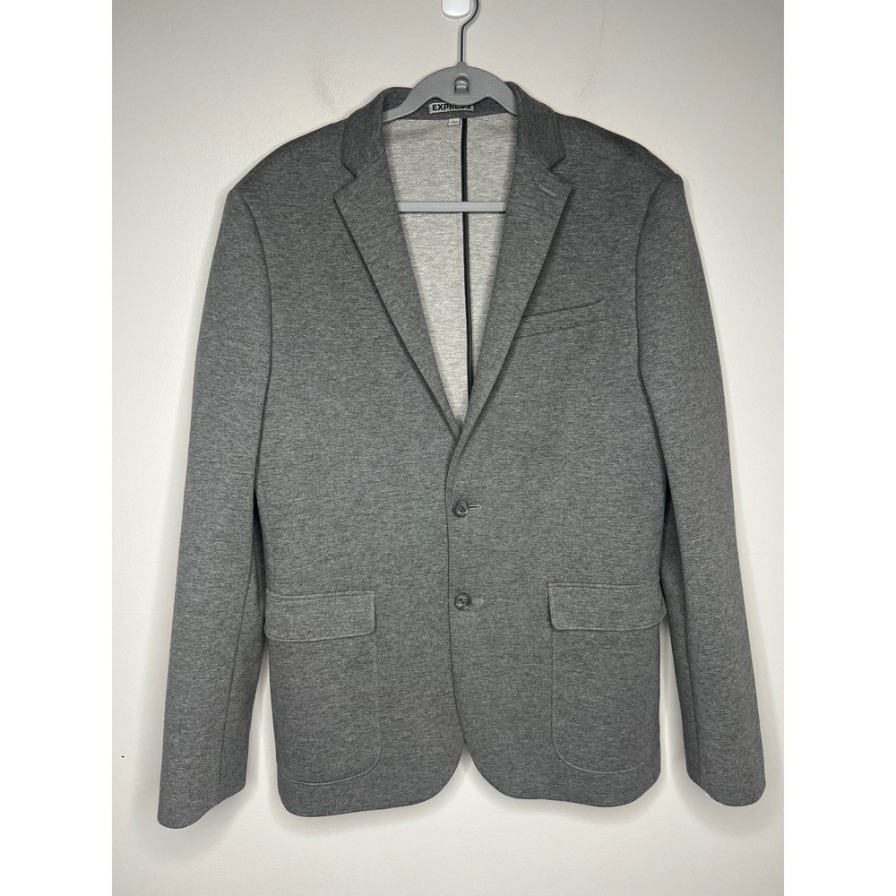 Express‎ Photographer Slim Fit Blazer 40R Gray Knit Sport Coat 2 Button Jacket